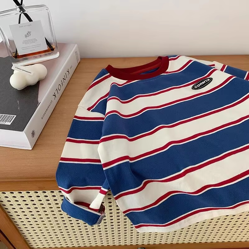Base Layer Top - 2026 Fashion Stylish Boys' Striped Sweatshirt